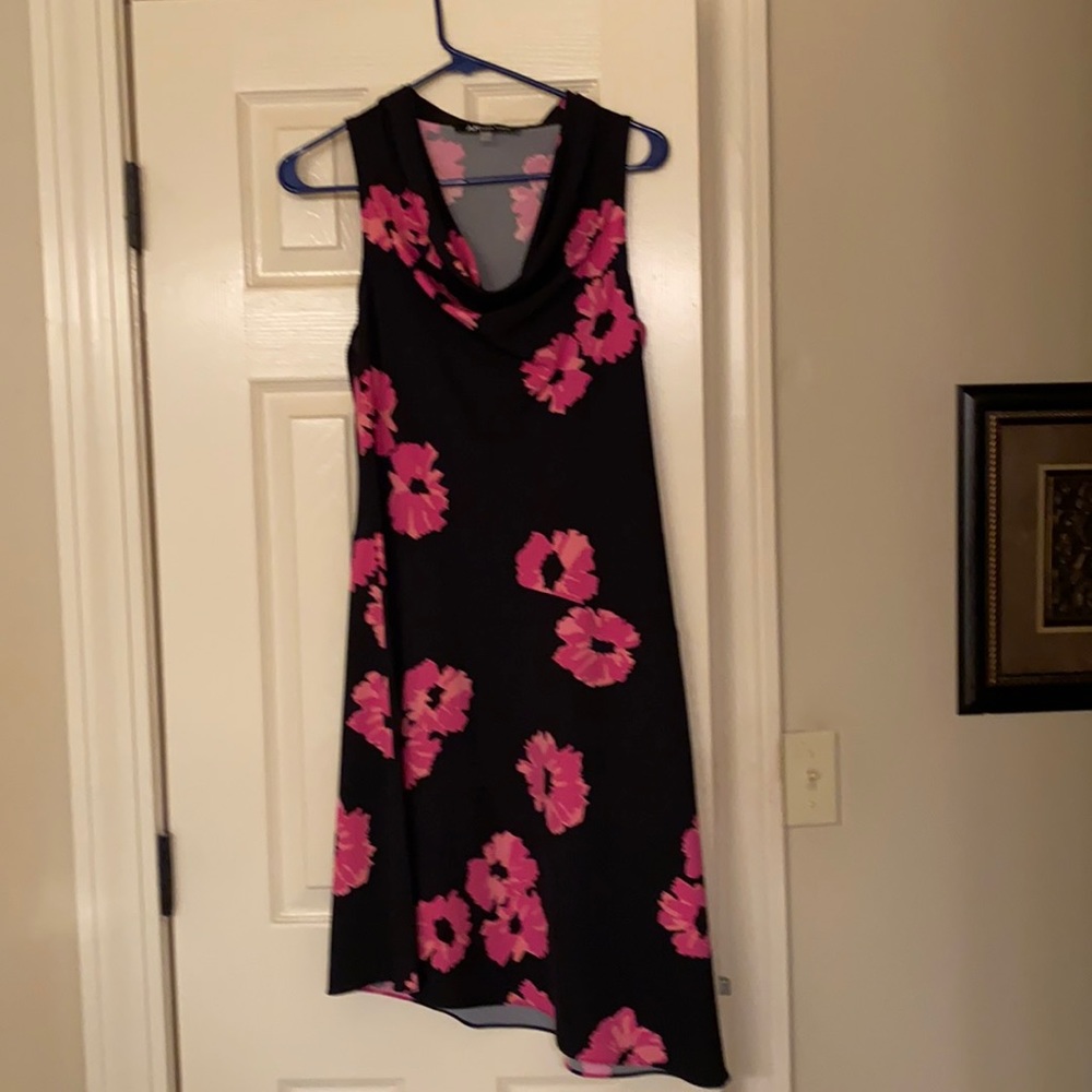 Anne Klein Navy blue with Pink flowers. Worn once